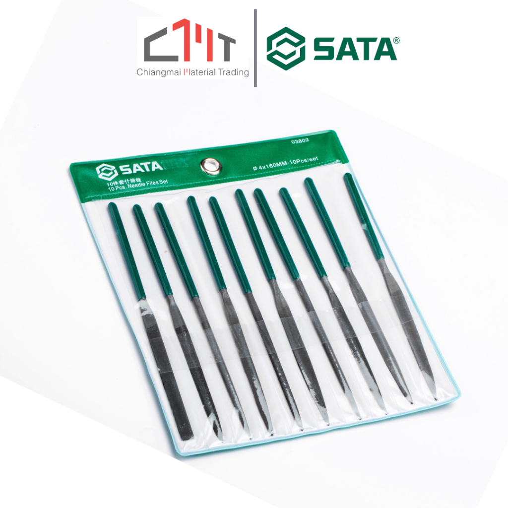 SATA ชุดตะไบเข็มคละแบบ 10 ชิ้น 4x160 mm. No.03802