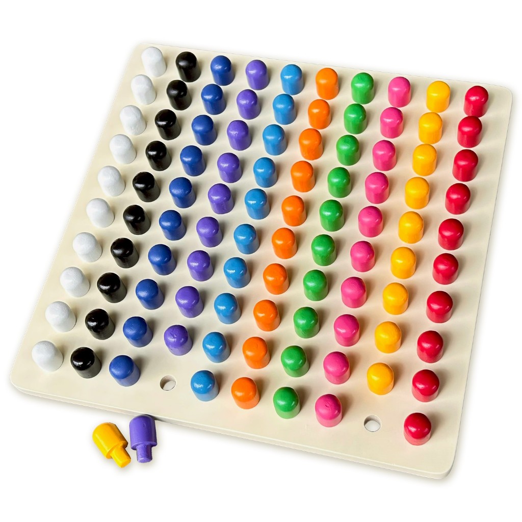 0499 กระดานปักหมุด คละสี 100 เม็ด, หมุด ,pegboard ของเล่นเสริมพัฒนาการ,สินค้าผลิตในไทย มีมาตรฐานมอก.