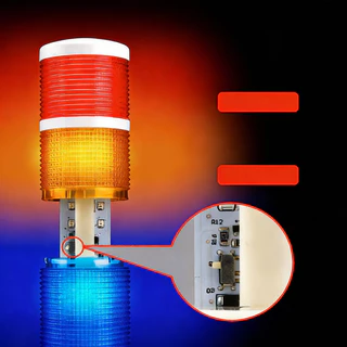 ไฟทาวเวอร์ไลท์ Tower Light XH50 3สี แดง เหลือง เขียว พร้อมเสียง ปรับไฟติดค้างและปรับไฟพริบได้ 12-24V