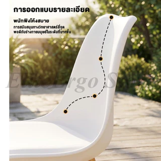 ES เก้าอี้สนาม เก้าอี้กลางแจ้ง เก้าอี้พลาสติกทนทาน ขาไม้เนื้อแข็ง รองรับน้ำหนัก 300 กก. ใช้ได้ทั้งในสวนและตั้งแคมป์