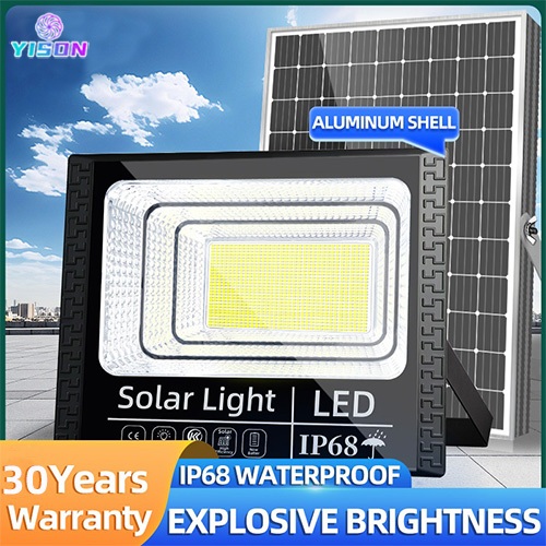 YISON ไฟโซล่าเซลล์แต่งสวน 1000w 800w 300w 80w solar lights LEDไฟโซล่าเซลล์ IP67 รุ่นใหม่ล่าสุด ไฟโซล่าเซลล์สว่างทั้งคืน
