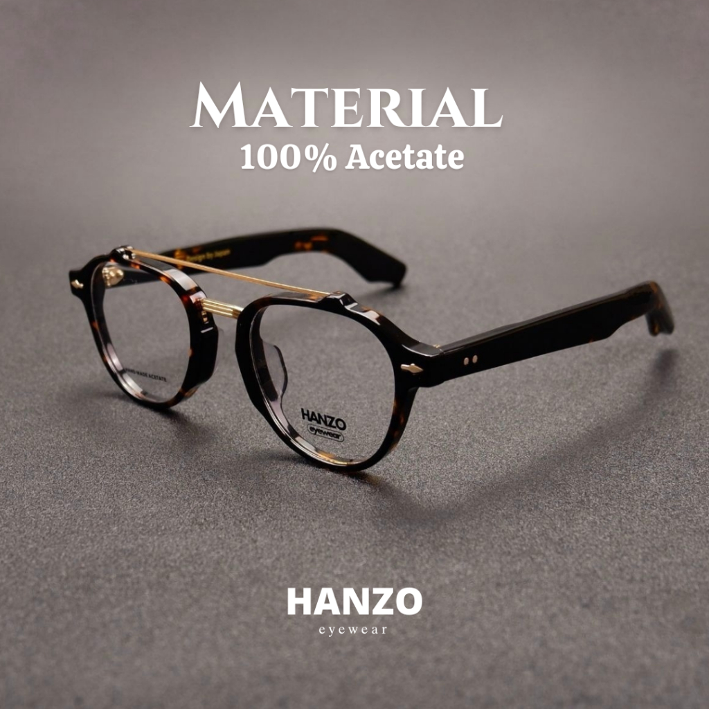แว่นวินเทจ 100% ACETATE แว่นอะซิเตทคุณภาพสูง hand made acetate (มีบริการตัดเลนส์สายตา) รุ่น JMM