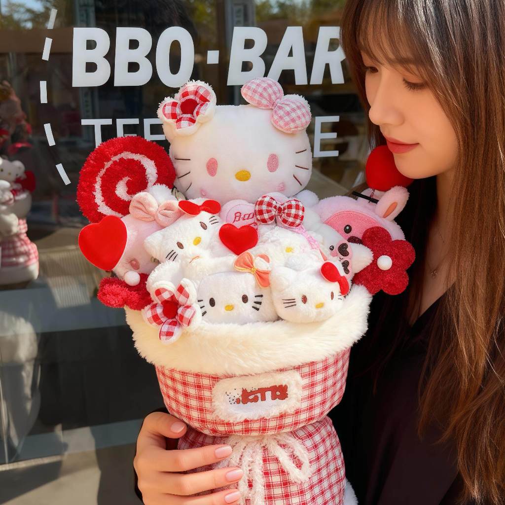 ช่อดอกไม้ตุ๊กตาเฮลโลคิตตี้ ของขวัญที่ยอดเยี่ยมสำหรับแฟนสาวของคุณ โดยเฉพาะในวันวาเลนไทน์ วันเกิด หรือวันรับปริญญา - รูปที่ 4