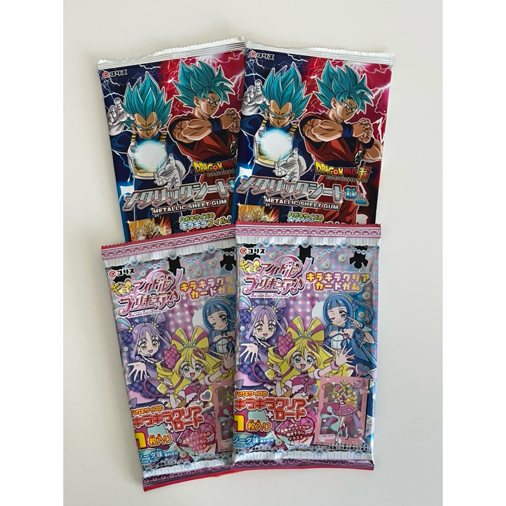 (พร้อมส่ง) - แท้จากญี่ปุ่นมือ 1 สุ่มการ์ด Dragon Ball Super Warrior  Pretty Cure Chewing Gum with Cl