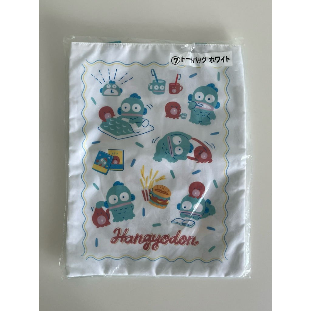 (พร้อมส่ง) - แท้จากญี่ปุ่นมือ 1 กระเป๋าโท้ท Hangyodon winning lottery ticket tote bag Sanrio