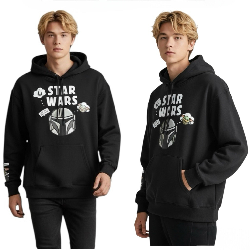 STAR WARS  Hoodie    Disney Parks Star Wars  baby yoda The Mandalorian    เสื้อฮู้ด starwars ☄️ งาน  แท้ % (TS650)