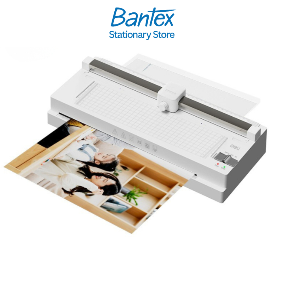 Deli เครื่องเคลือบ 3 in 1 ตัดเคลือบในเครื่องเดียว A3 A4 เคลือบร้อน/เย็น เคลือบเอกสาร Laminator