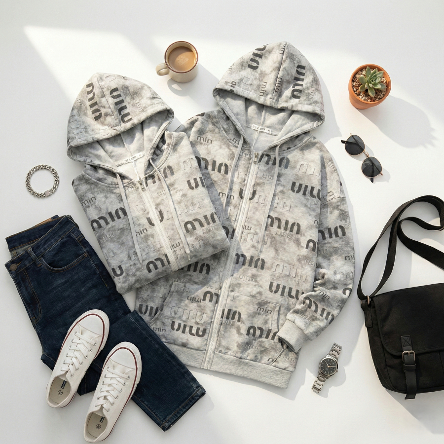 อู้ฟู่999👑MIN เสื้อกันหนาว เสื้อแขนยาว มีฮู๊ด MONOGRAM Jacket สไตล์แฟชั่นเกาหลี มีเก็บปลายทาง สินค้าพร้อมส่ง - รูปที่ 5