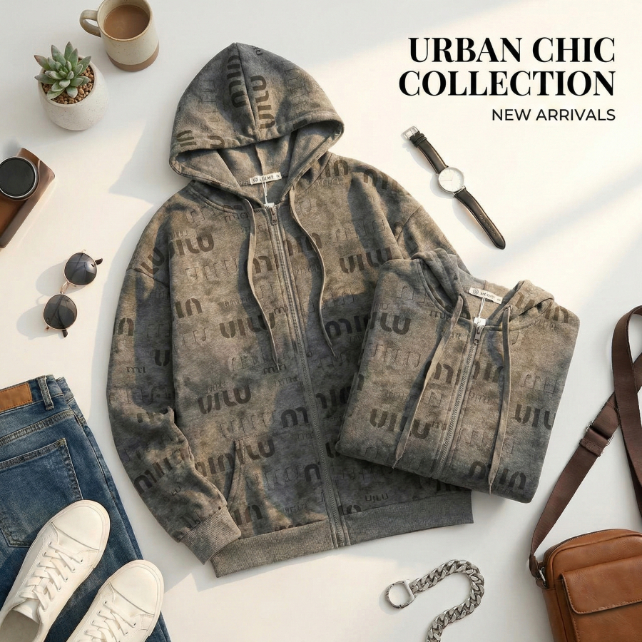 อู้ฟู่999👑MIN เสื้อกันหนาว เสื้อแขนยาว มีฮู๊ด MONOGRAM Jacket สไตล์แฟชั่นเกาหลี มีเก็บปลายทาง สินค้าพร้อมส่ง - รูปที่ 3