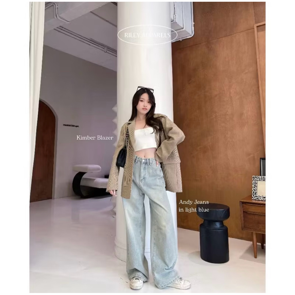 ส่งต่อกางเกงยีนส์ riley apparels/S สีlight blue มือ1