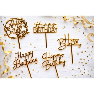 ป้าย Happy birthday ขนาดเล็ก แพค10ชิ้น ลอกฟิล์มออกก่อนใช้งาน
