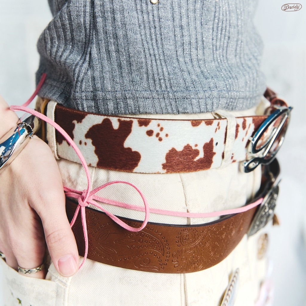 DADDY(SWC) | Daddy Cow Print Belt เข็มขัดหนัง ลายวัว สุดน่ารัก รูปที่ 3