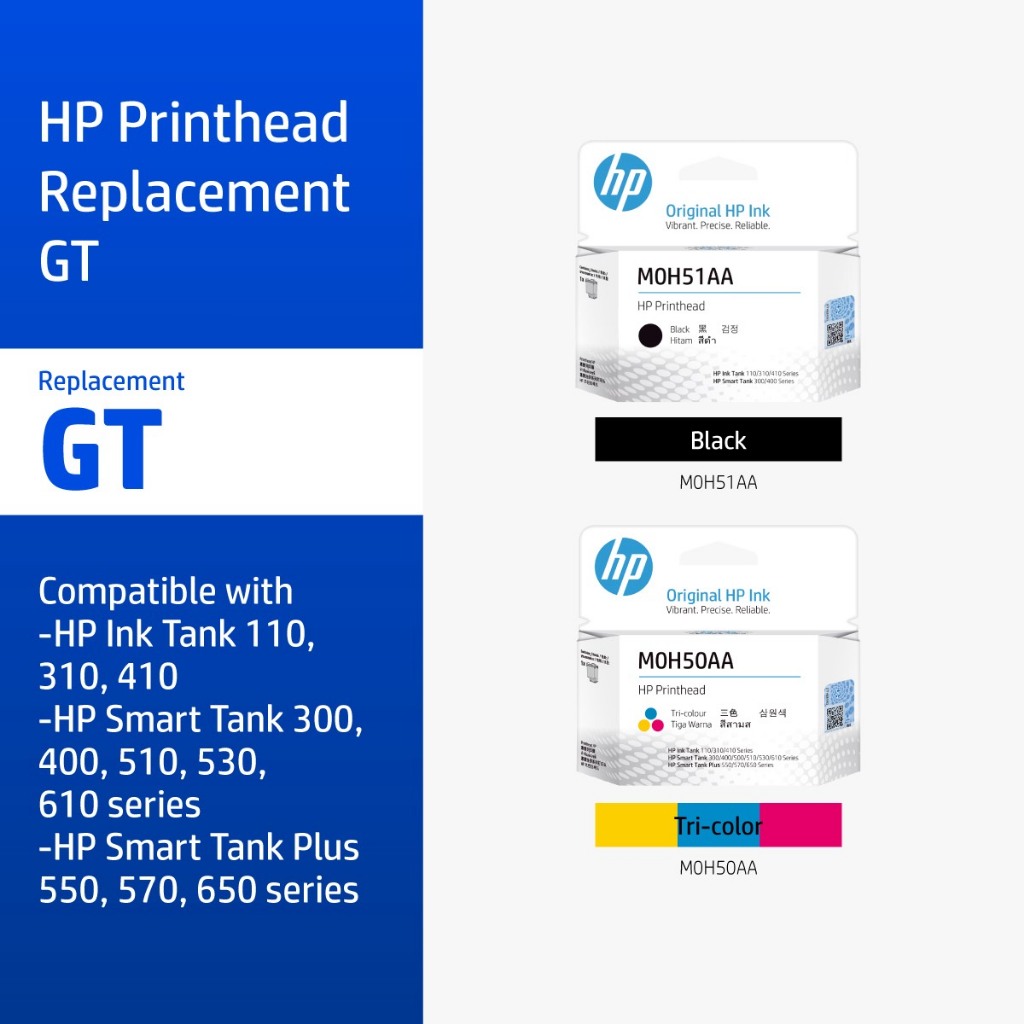 หัวพิมพ์ HP M0H50A / M0H51A สี / สีดำ Replacement GT Printhead