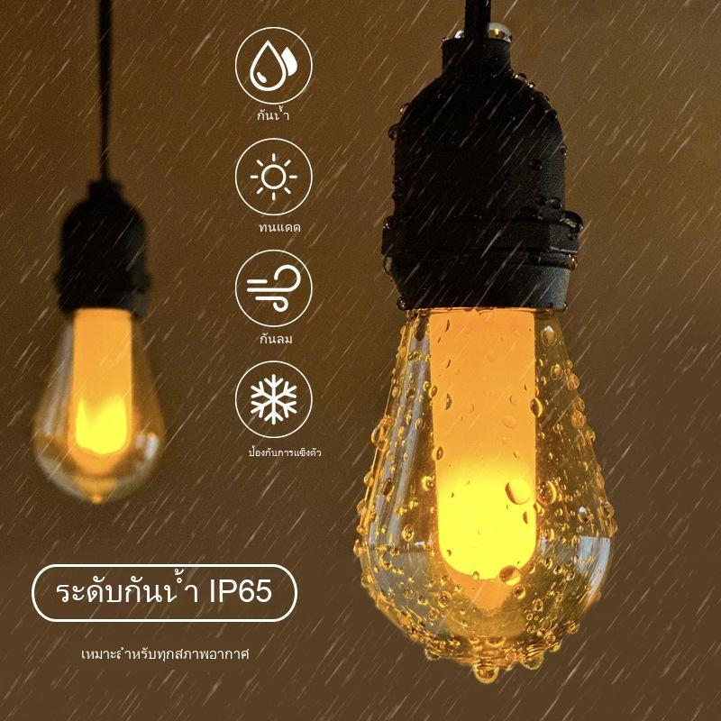 ไฟห้อยระย้าโซล่าเซลล์ แสงเหลือง ยาว10M 20M ไฟประดับโซล่าเซลล์ แต่งสวน ปีใหม่ คริสมาส ปาร์ตี้ - รูปที่ 3