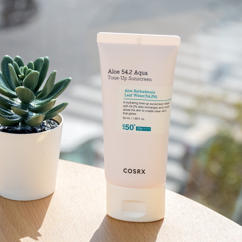COSRX Aloe 54.2 Aqua Tone-up Sunscreen SPF 50+ PA++++ 50ml ป้องกันรังสียูวี ชุ่มชื้น สูตรอ่อนโยน เพื่อผิวนุ่มกระจ่างใส