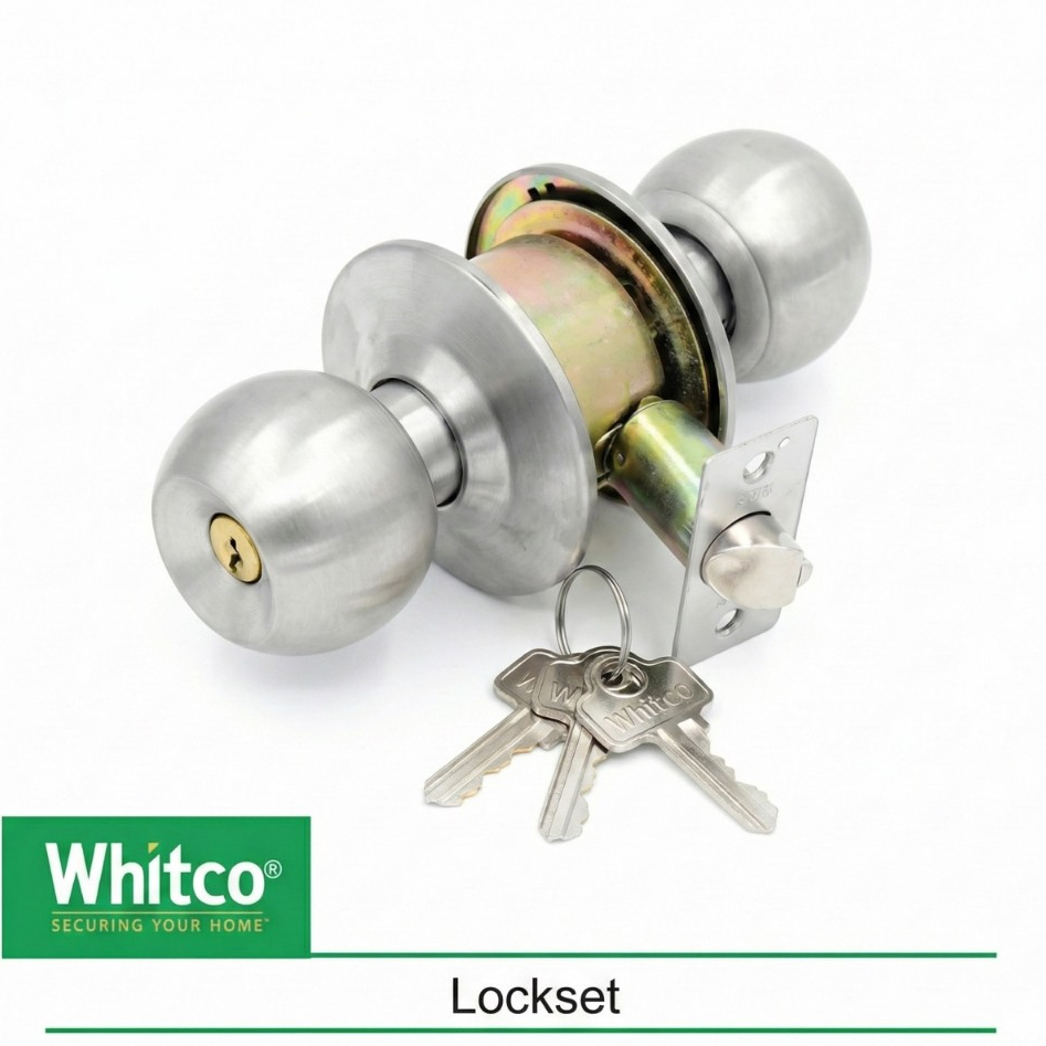 Whitco ลูกบิดประตู รุ่น VCA5247 สแตนเลสแท้ ระบบ 5 พิน ฝาเกลียว ทนเปิด-ปิด 200,000 รอบ สำหรับประตูห้องนอน ติดตั้งง่าย DIY