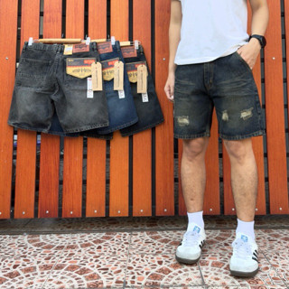 กางเกงยีนส์ขาสั้นแต่งขาด BIG-JOSH