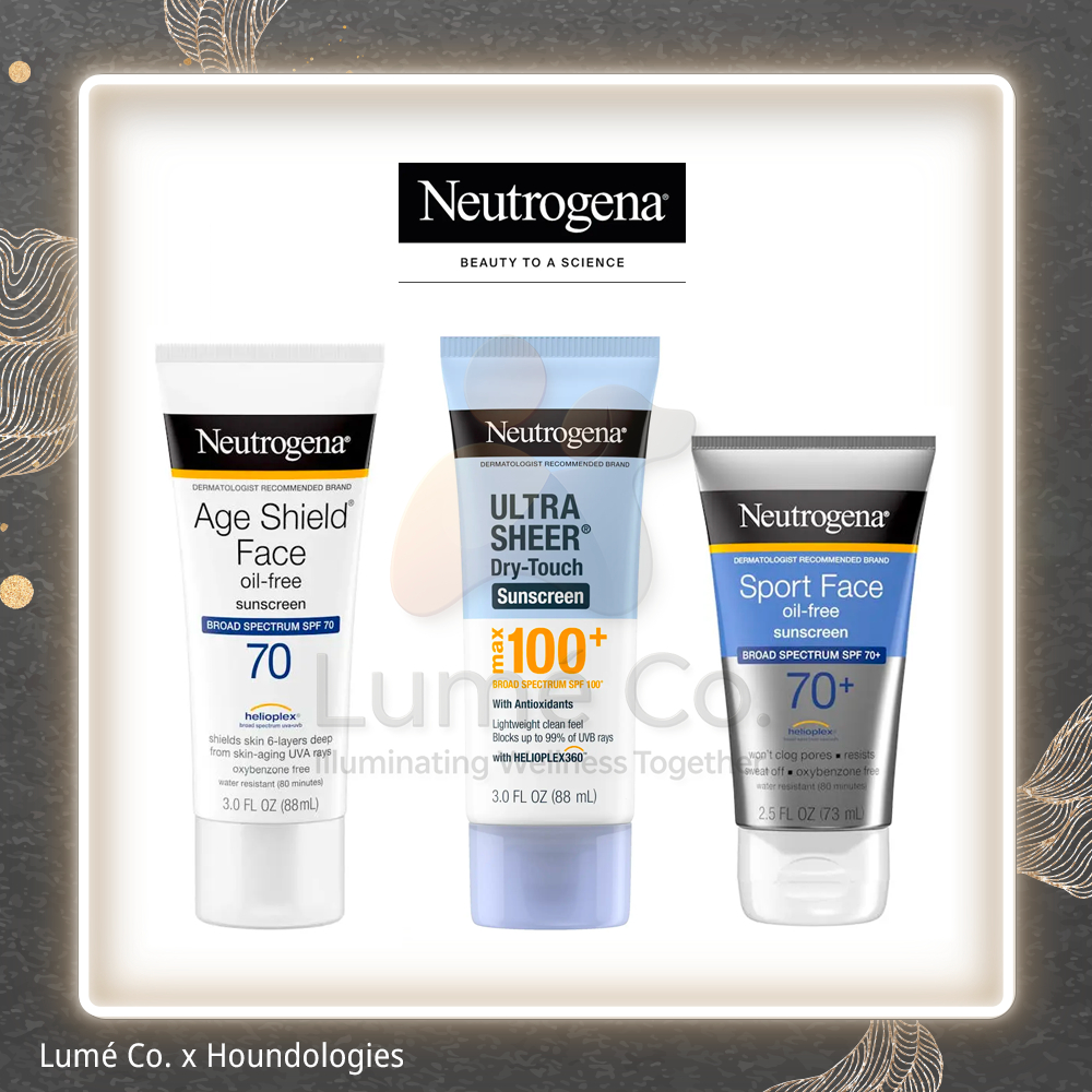 Neutrogena Sunscreen - กันแดด Neutrogena Age Shield Face SPF 70, Sport 70+ และ Neutrogena Ultra Shee