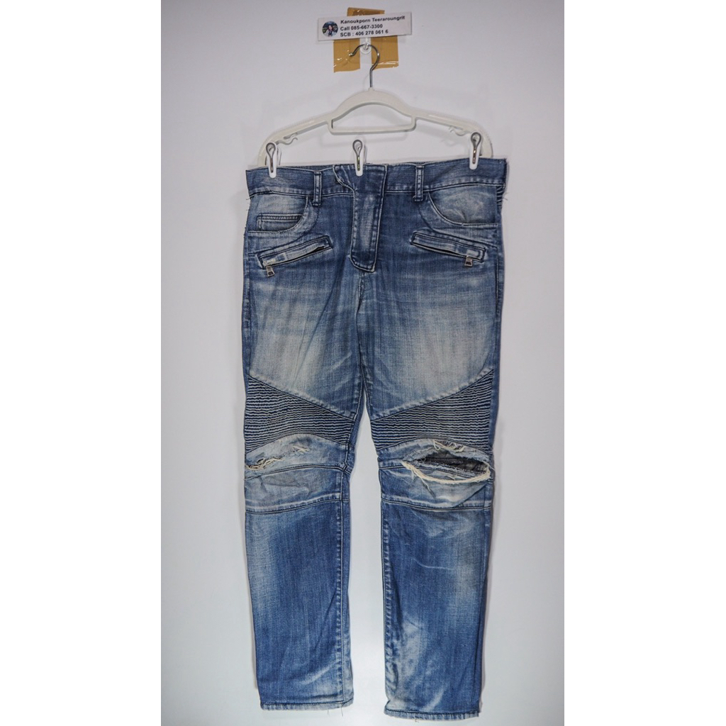 BALMAIN PARIS BIKER JEANS