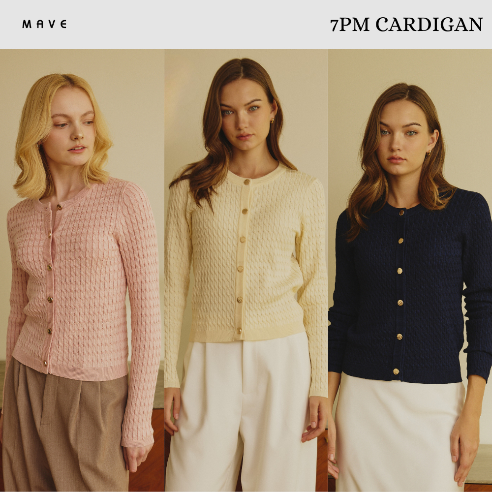 MAVE เสื้อรุ่น 7PM Cardigan สี NAVY,SAKURA,LIGHT CREAM
