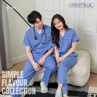 ชุดสครับขาตรง กางเกงทรงสุภาพ (ปักชื่อ) Scrubs STAT รุ่น "Simple Flavour Collection" 3 สีใหม่