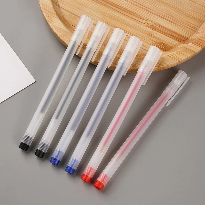 50 ชิ้น ปากกาเจล สไตล์ MUJI ปากกาเจลใสฝ้า ปลอกขุ่น 0.5mm หัวเข็ม เขียนลื่น