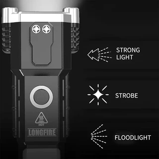 ‌ไฟฉาย LED พลังสูง สว่างจริง! กันน้ำ-ชาร์จมือถือ-ค้อนทุบกระจก (แม่เหล็กดูด ใช้ 4-5ชม.)