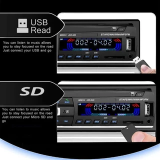 JSD-520 วิทยุติดรถยนต์บลูทูธ เครื่องเล่นMP3/FM USB/SD/AUX/TF 1Din พร้อมรีโมทคอนโทรล