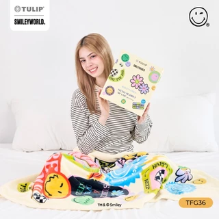 TULIP Fleece SmileyWorld ผ้าห่มขนแกะเทียม TFG36 สไมลีย์เวิลด์ ลิขสิทธิ์แท้ ผ้าห่มฟลีซ หนานุ่ม Smiley World