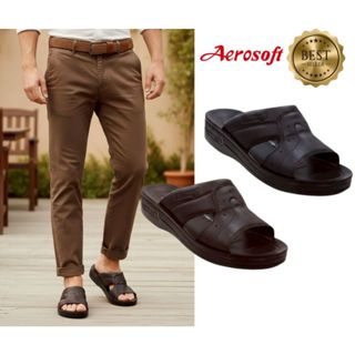 Aerosoftรองเท้าแตะสวมชายเพื่อสุขภาพนุ่มเบาใส่สบายและทนทาน ระ…