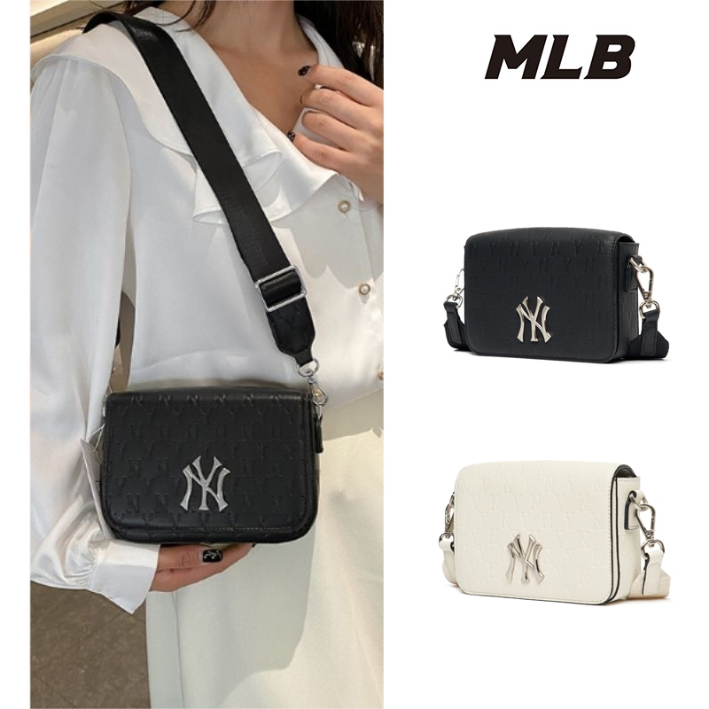 MLB สีขาว พร้อมส่ง แท้ 💯% กระเป๋าหนังสะพายข้าง crossbody ขนาดเล็ก NY รุ่นใหม่ล่าสุด