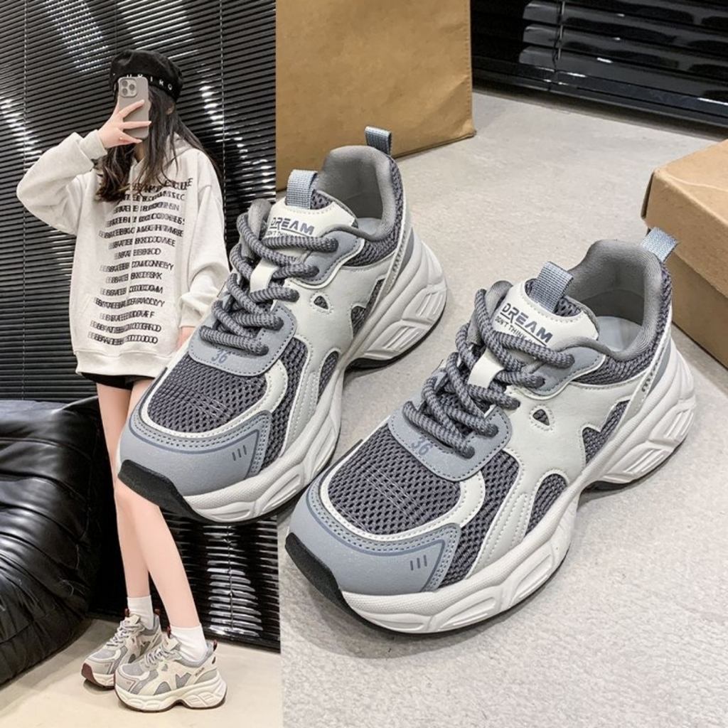 สไตล์แฟชั่น ระบายอากาศได้รองเท้าผ้าใบ รองเท้าผ้าใบลำลองผู้หญิง พื้นหนากันลื่น วัสดุเกรดดี ใส่สวยๆ - รูปที่ 7