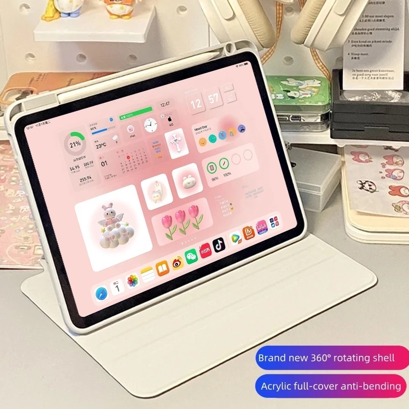 เคสหมุน 360 ใสสำหรับ iPad Air/Pro/Gen ใส่ปากกาได้ thumbnail 4