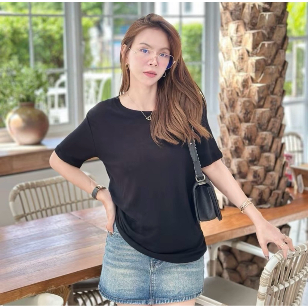 132-133เสื้อยืดแขนสั้น ผ้าเทนเซลล์