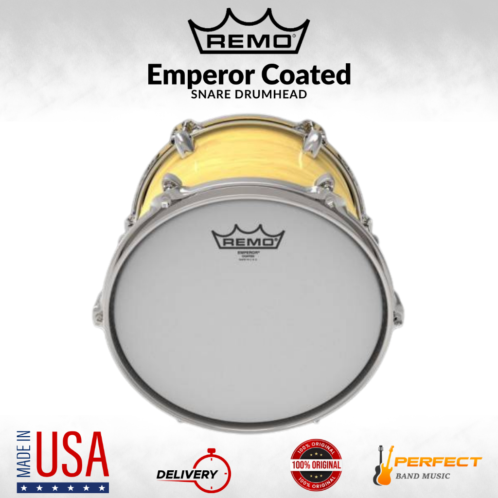 หนังกลองสแนร์ REMO Emperor Coated หนังขุ่น 2-plies of 7-mil Made in USA.