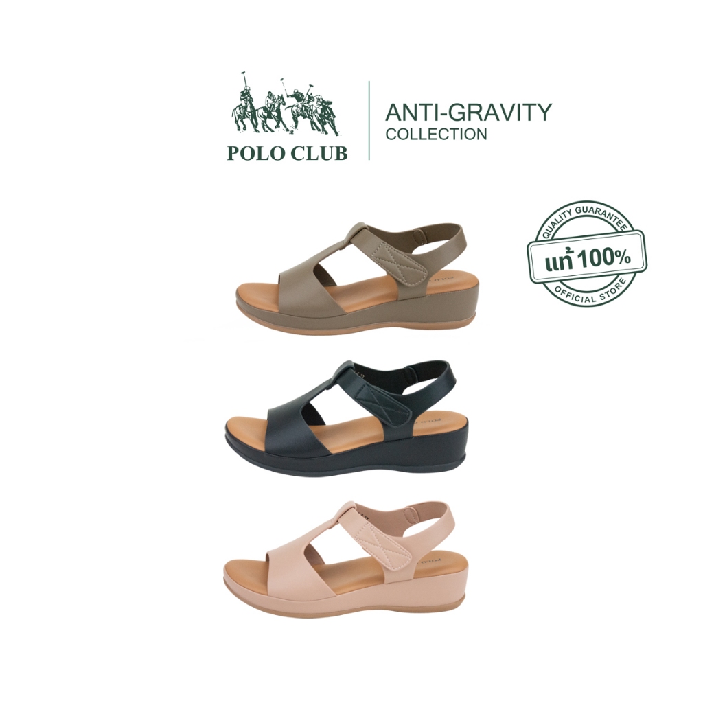 POLO CLUB รองเท้าแตะแบบสวม รุ่น AG-2841 | รองเท้ารัดส้นผู้หญิง สูง 1 นิ้ว