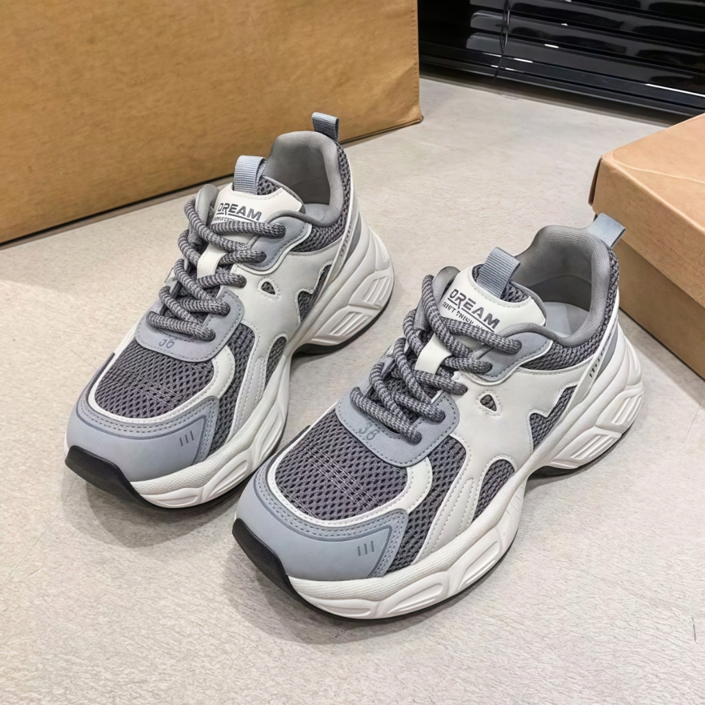 สินค้าสปอต ระบายอากาศได้รองเท้าผ้าใบ รองเท้าผ้าใบแฟชั่นผู้หญิง พื้นหนากันลื่น ผ้าตาข่าย รองเท้าวิ่ง - รูปที่ 6