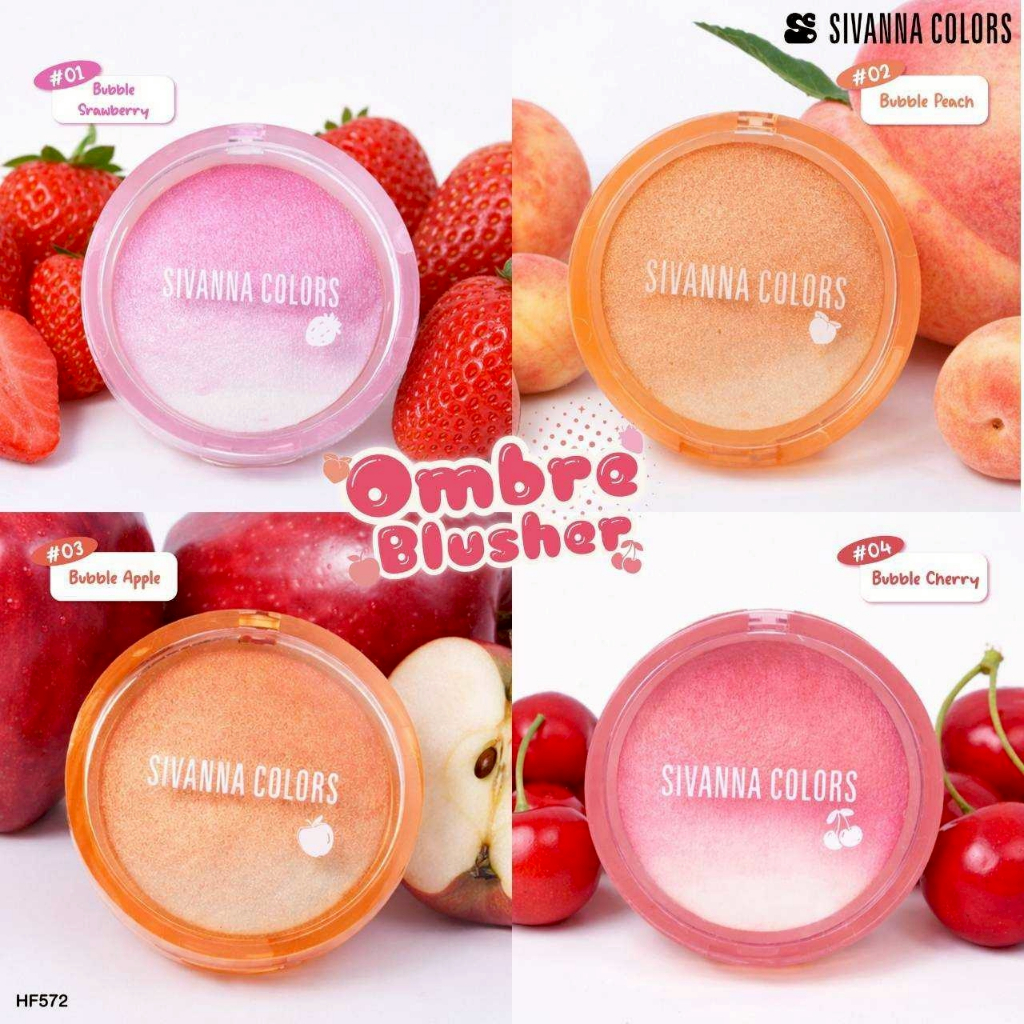 HF572 SIVANNA  Ombre Blusher ปัดแก้มเนื้อคุกกี้ มีชิมเมอร์เพิ่มความเงาวาวให้ใบหน้า มีมิติมากขึ้น