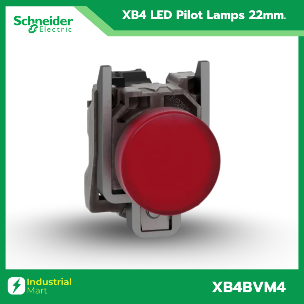 Schneider Electric XB4 ไพล็อตแลมป์ LED Ø22mm โลหะ 230-240VAC Pilot lamps(XB4BVM4แดง)