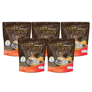 กาแฟ แฮปปี้ เทรนด์ Happy Trends coffee / Thai Tea " ชุด 5 ถุง 100 ซอง "  กาแฟ / ชาไทย (20 ซอง x5)