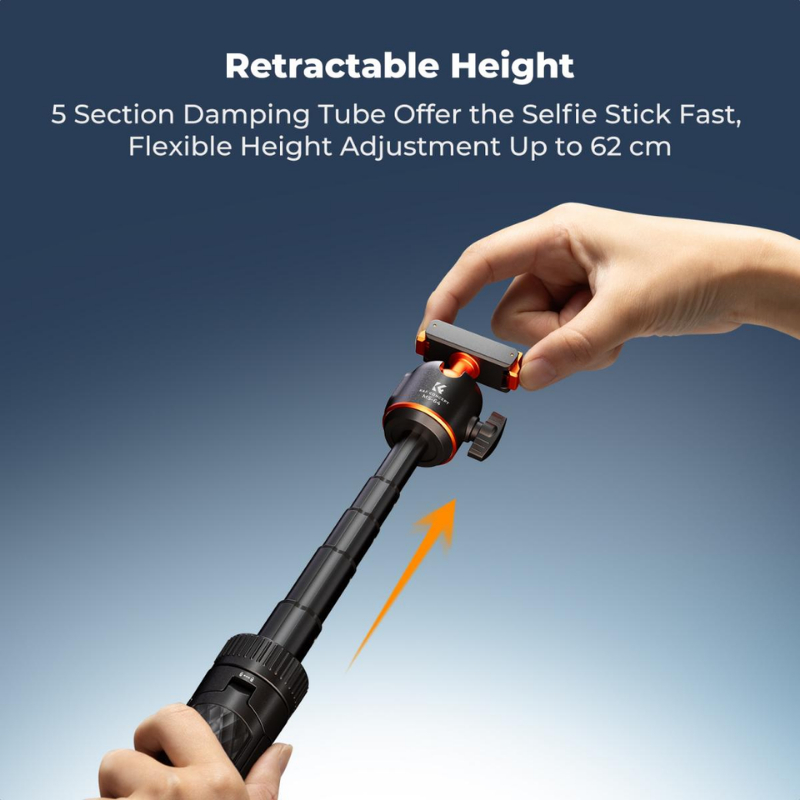 K&F DJI Osmo Nano/Action 6 ไม้เซลฟี่ขาตั้ง Magnetic Quick Release Tripod (KF09.181) - รูปที่ 3