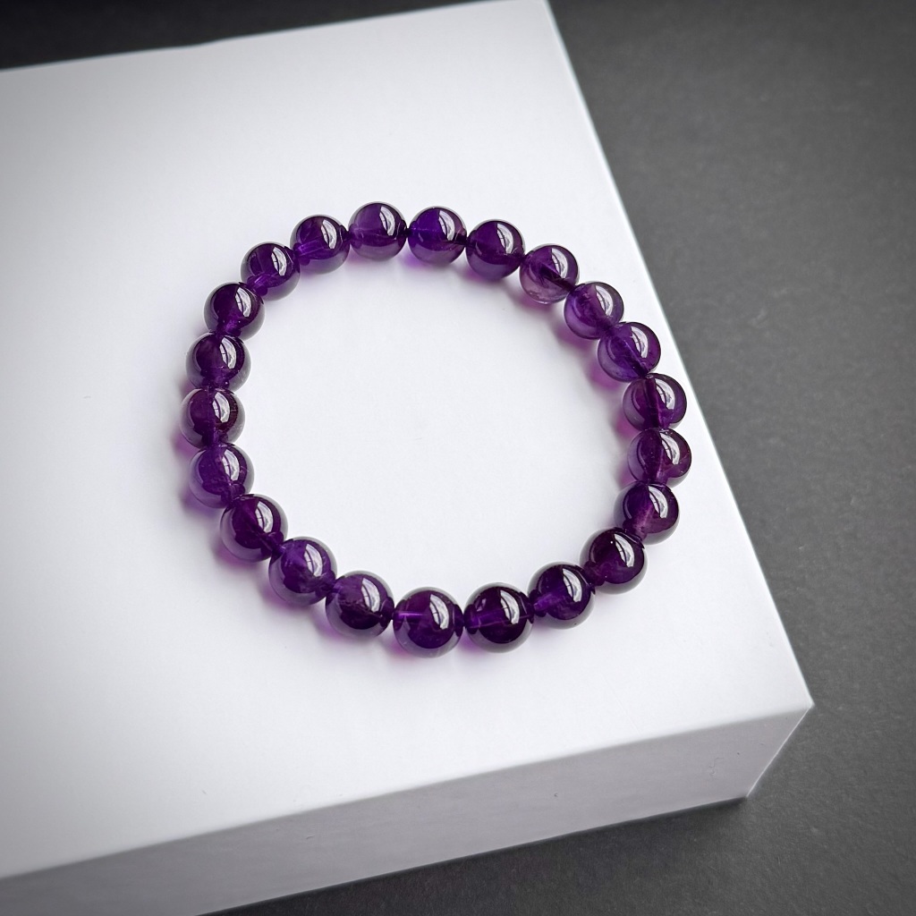Premium Grade กำไลหินแท้อเมทิสต์ (Amethyst) 9-10mm