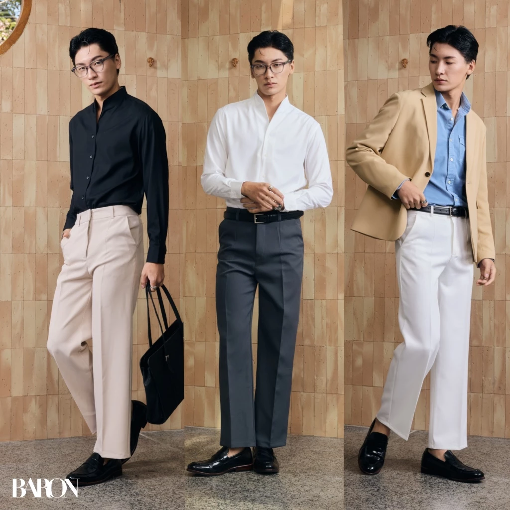 [ยอดขาย No.1] BARON Nippon boy กางเกงสไตล์ญี่ปุ่น ขากระบอกตรง ทรงสวย กางเกงใส่ทำงาน กางเกงขายาว thumbnail 4