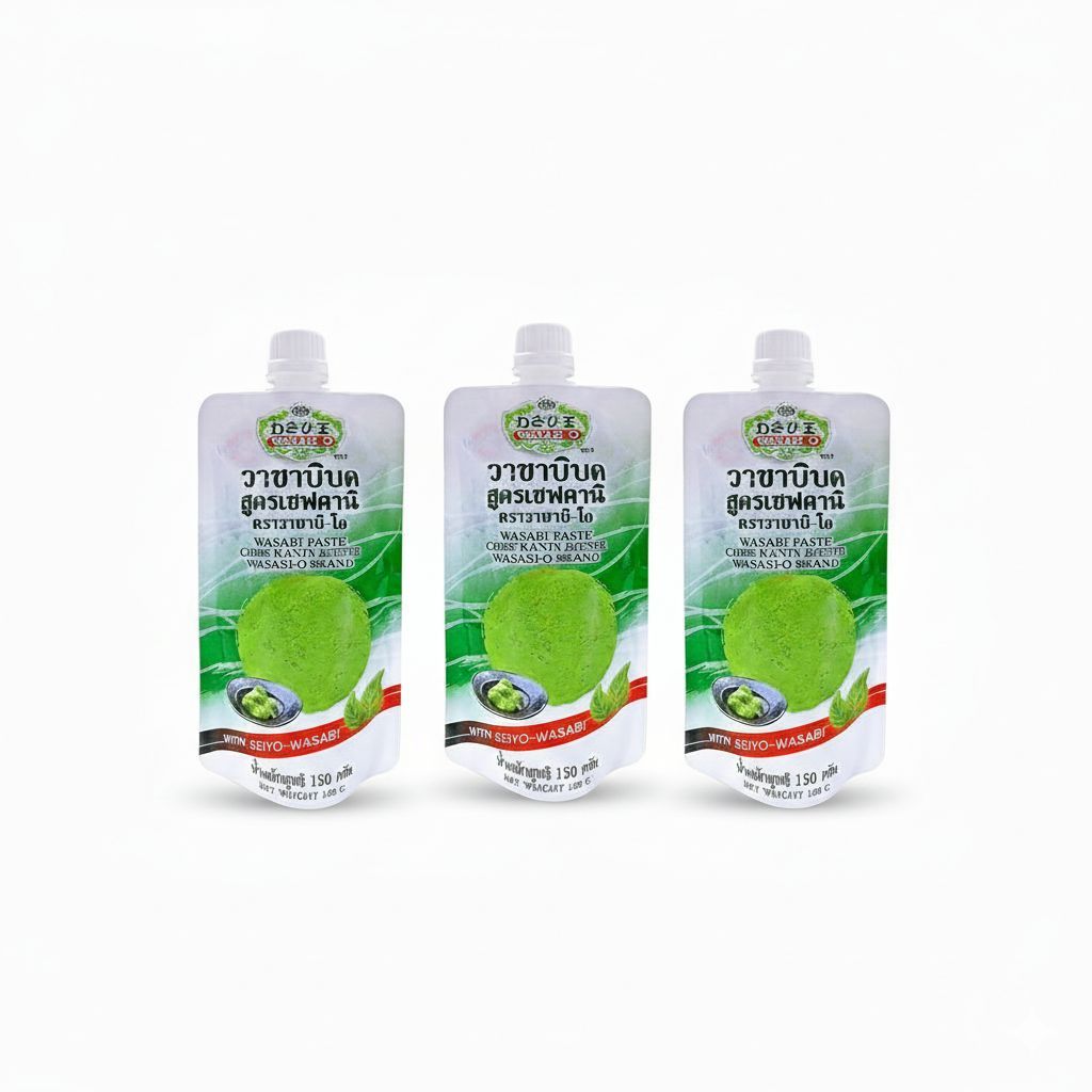 Wasabi Paste 150g x3 Wasabi-O สูตรเชฟคานิ วาซาบิสดบด ตราวาซาบิ-โอ เหมาะสำหรับทาน keto diet ได้