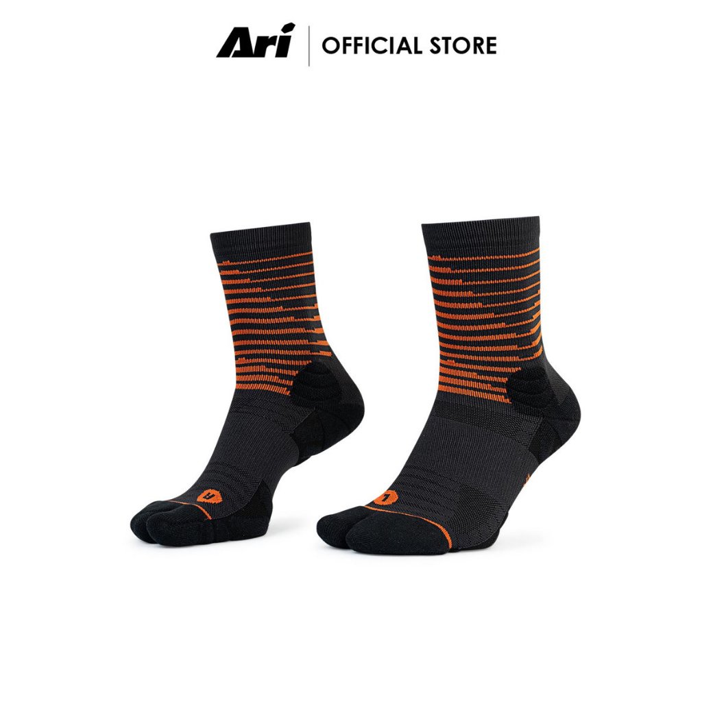 ARI ELITE UPHILL TRAIL RUNNING TABI QTR SOCKS - BLACK (AHW1689-01) ถุงเท้า อาริ ELITE UPHILL TRAIL สีดำ