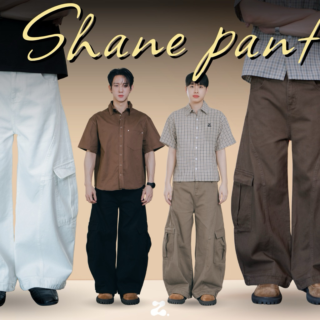 ZAMIO SHANE Pants กางเกงคาโก้ขายาวทรง Barrel