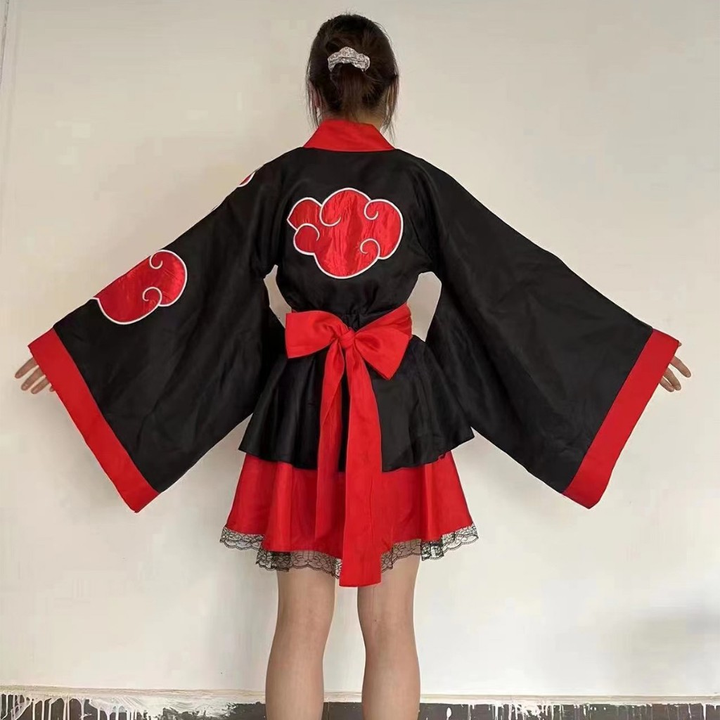 ชุดกิโมโนญี่ปุ่น คอสเพลย์ Naruto Akatsuki เครื่องแต่งกายโลลิต้าพิมพ์ลายเมฆ ผู้หญิง เครื่องแบบ ราคา ถูกที่สุด ดีลบีเคเค แกลเลอรีภาพที่ 6