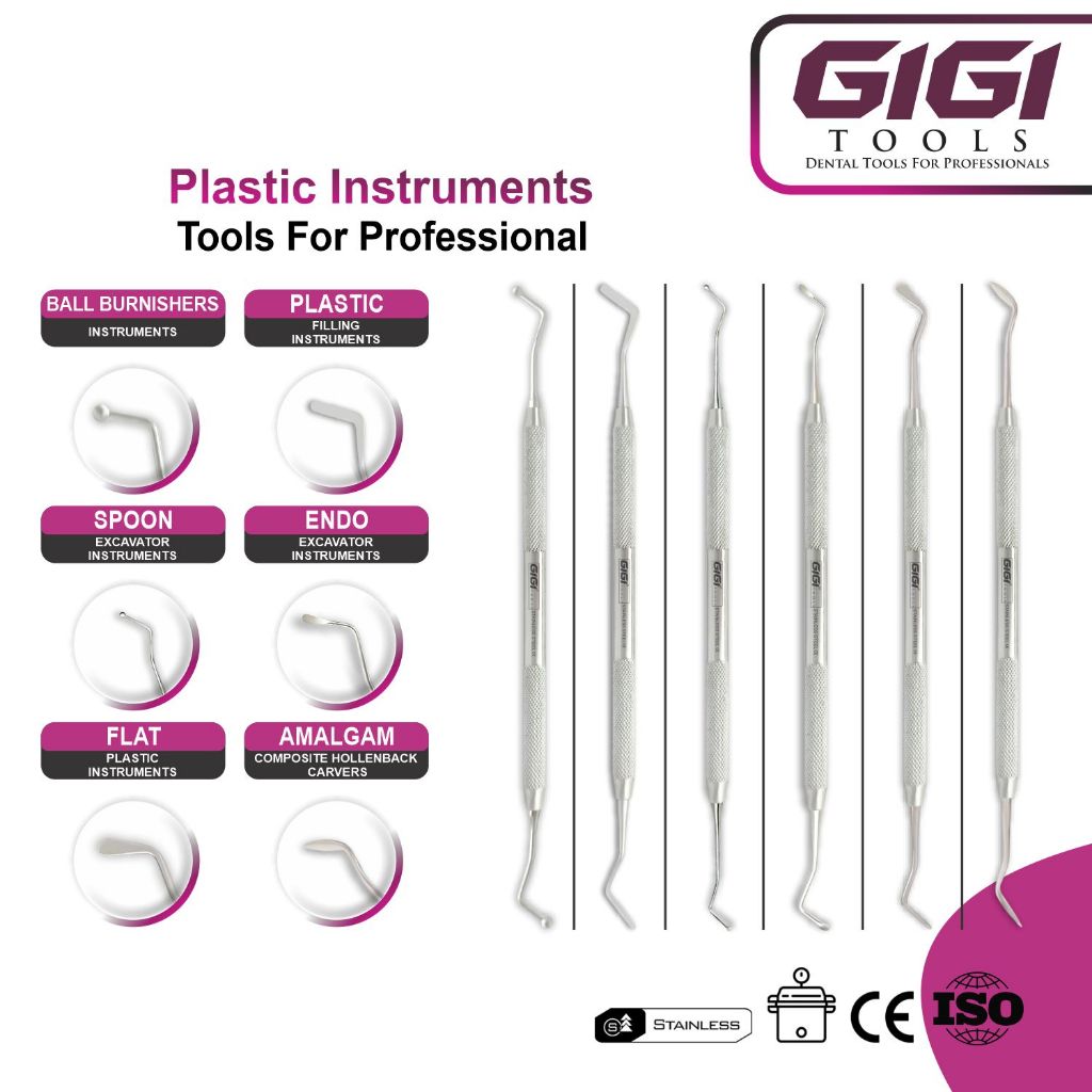 GIGI Tools Dental Plastic Filling Instruments Individual Double Ended Premium Stainless Steel CE
