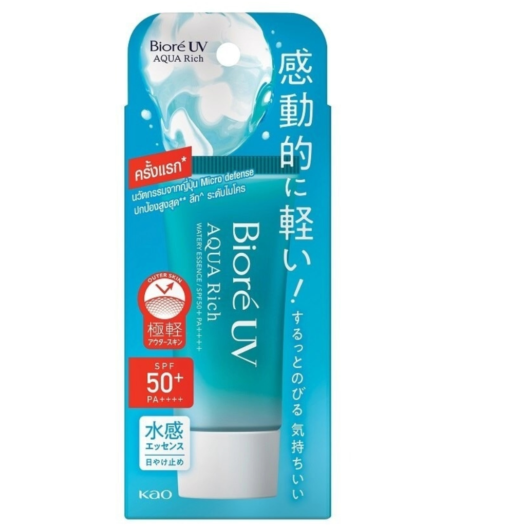 Biore UV Aqua Rich Watery Essence SPF50+/PA++++ 15g บิโอเร ยูวี อะควา ริช วอเตอร์รี่ เอสเซนส์ กันแดดสูตร Micro Defen...