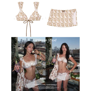 Bikini Set บิกินี่ 3 ชิ้น ชุดว่ายน้ําสไตล์ เว้าหลัง ฟีลทะเล เกาหลี | Ocean Mood
